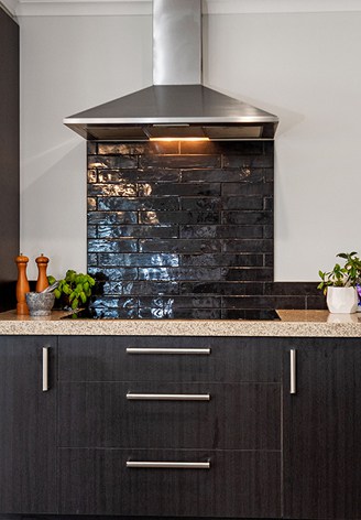 Kitchen stove rangehood dark